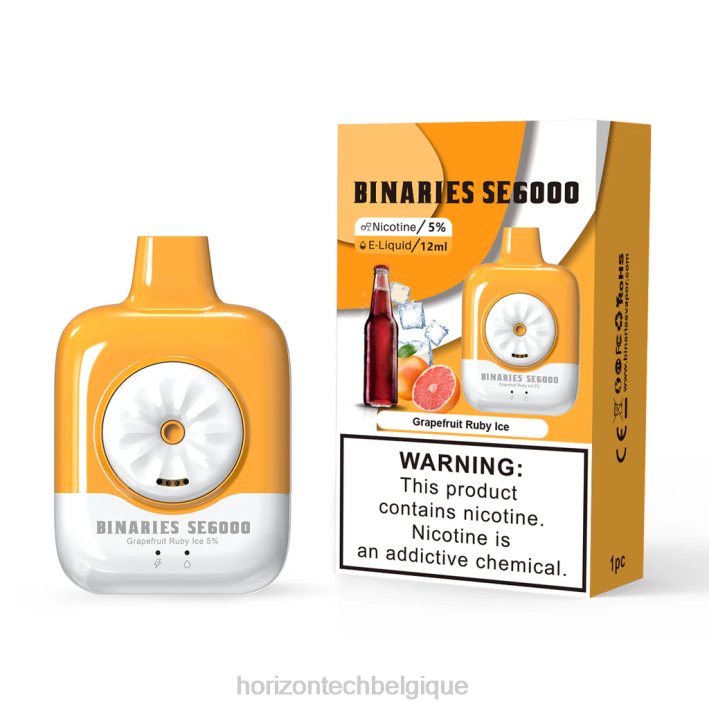 HorizonTech Binaries Cabin jetable 12ml glace rubis au pamplemousse 66D2157 | Horizontech Vape