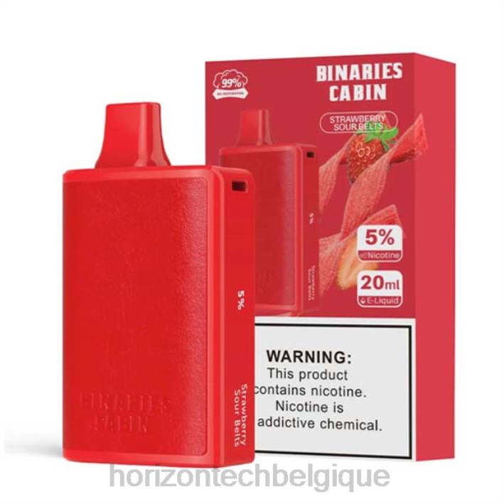 HorizonTech Binaries Cabin jetable 20ml ceintures acidulées aux fraises 66D278 | Horizontech Vape Kit