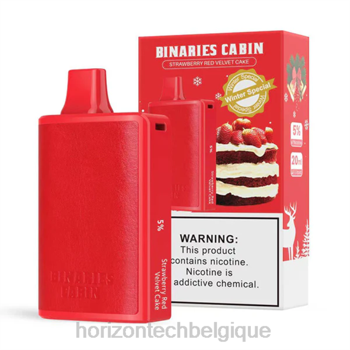 HorizonTech Binaries Cabin jetable 20ml gâteau de velours rouge aux fraises 66D279 | Horizontech Disposable Vape