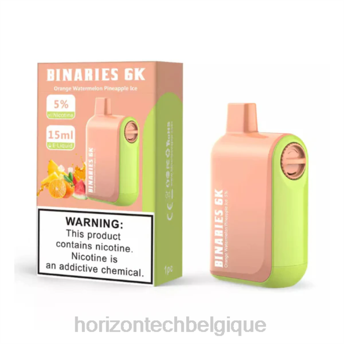 HorizonTech Binaries Cabin jetable 15ml glace à l'ananas et à la pastèque orange 66D250 | Horizon Tech Vape