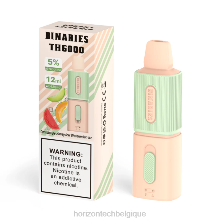 HorizonTech Binaries Cabin th6000 jetable 12ml cantaloup miellat pastèque glace 66D2107 | Horizontech Vape