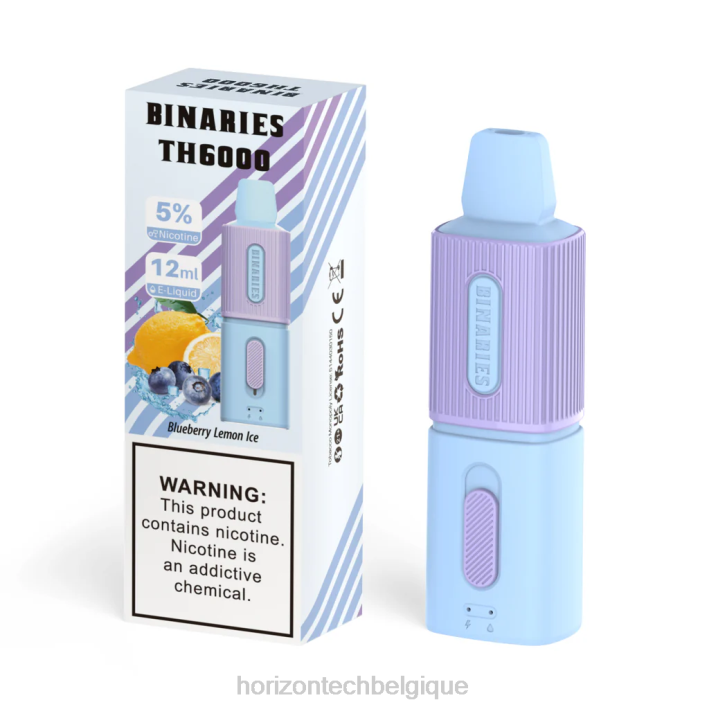 HorizonTech Binaries Cabin th6000 jetable 12ml glace au citron et aux bleuets 66D2115 | Horizon Tech Vape Coils
