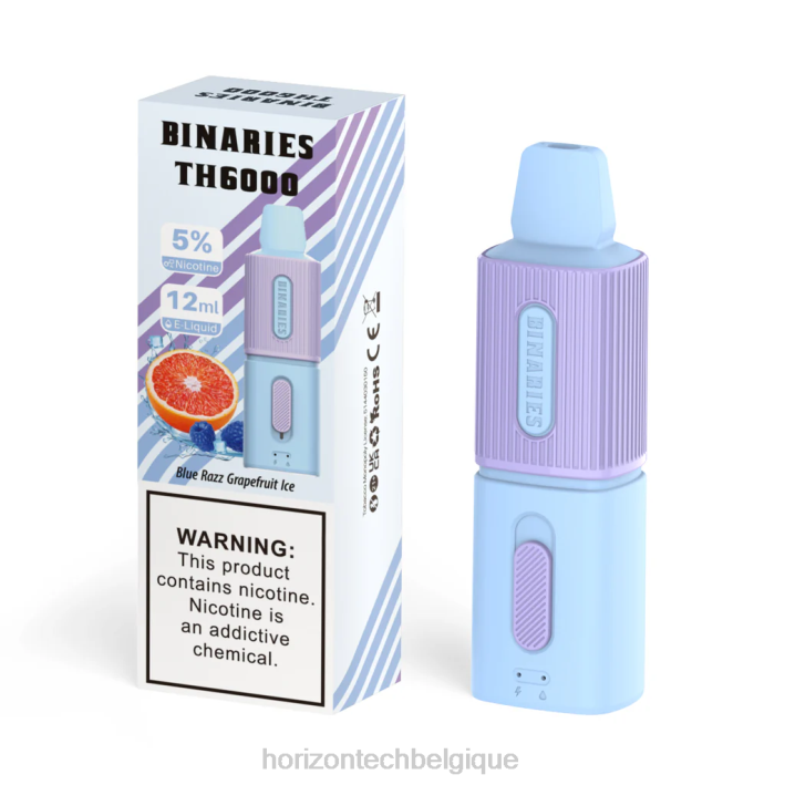HorizonTech Binaries Cabin th6000 jetable 12ml glace au pamplemousse bleu razz 66D2108 | Horizontech Vape Kit