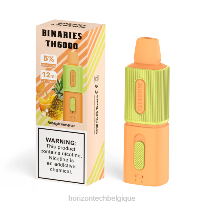 HorizonTech Binaries Cabin th6000 jetable 12ml glace à l'ananas et à l'orange 66D2109 | Horizontech Disposable Vape