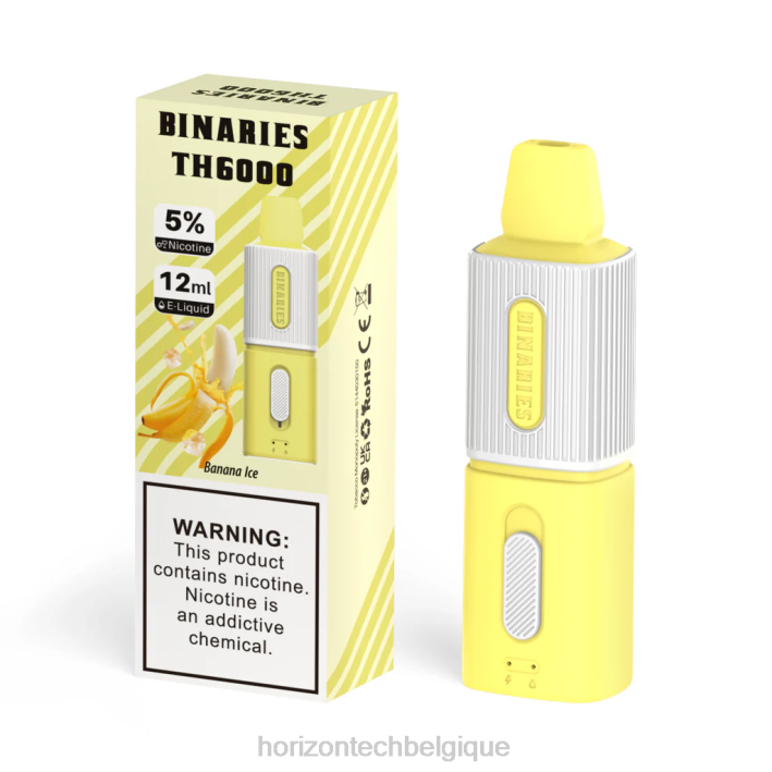 HorizonTech Binaries Cabin th6000 jetable 12ml glace à la banane 66D297 | Horizontech Vape