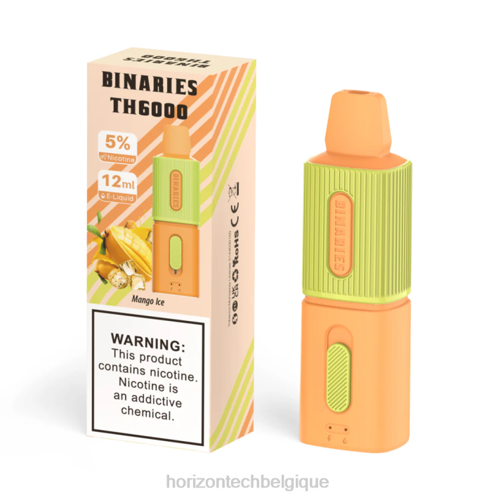 HorizonTech Binaries Cabin th6000 jetable 12ml glace à la mangue 66D299 | Horizontech Disposable Vape