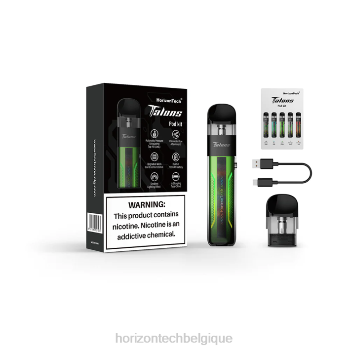 HorizonTech Talons kit de démarrage Pomme verte 66D2201 | Horizontech Disposable Vape